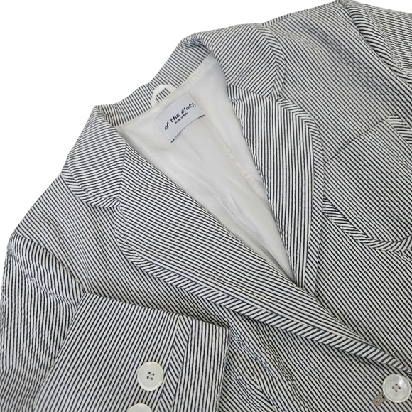 Of the Cloth Made in Italy Womens Gray White Structured Blazer No Size Tag - Picture 1 of 16